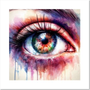 Psychedelic looking abstract illustration of an eye Posters and Art